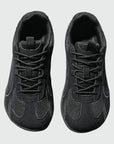 Dannto Aero N1 - men's and women's black wide toe box barefoot shoes shown from the top