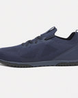 Dannto blue zero drop barefoot sneakers shown from the side