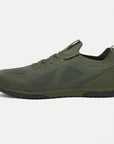 Dannto green zero drop barefoot sneakers shown from the side