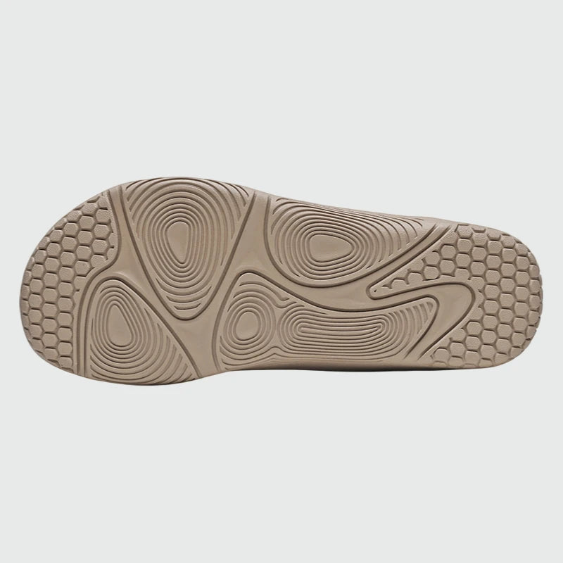 Dannto Aero N3 - men's khaki wide toe box barefoot shoes shown from the bottom