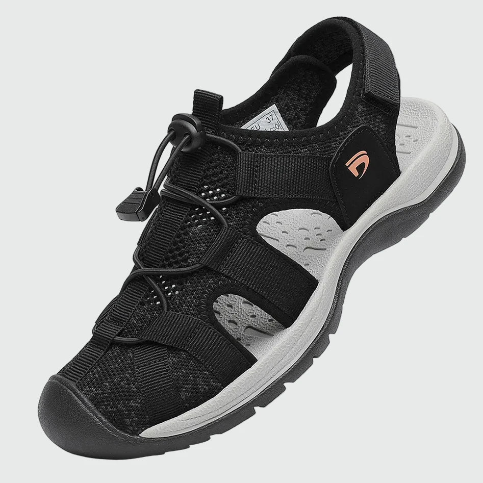 Dannto Trailport N2 - Women's Hiking Sandals black shown from a three-quarter view