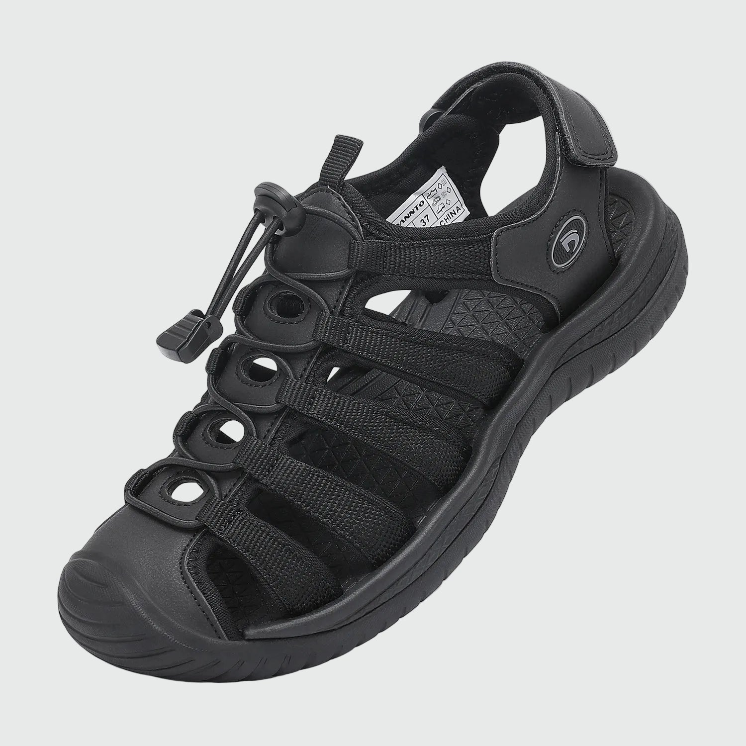 Dannto Trailport H3 - Women's Hiking Sandals black shown from a three quarter view
