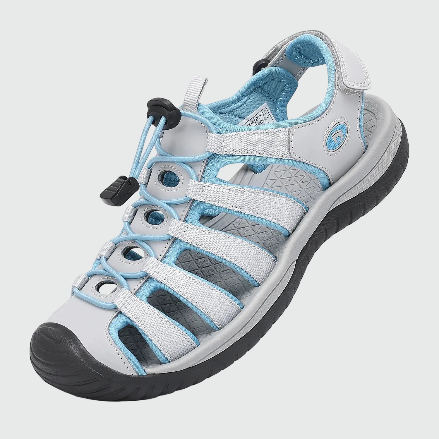 Dannto Trailport H3 - Women's Hiking Sandals white blue shown from a three quarter view