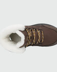Dannto women‘s coffee winter snow boots shown from the top