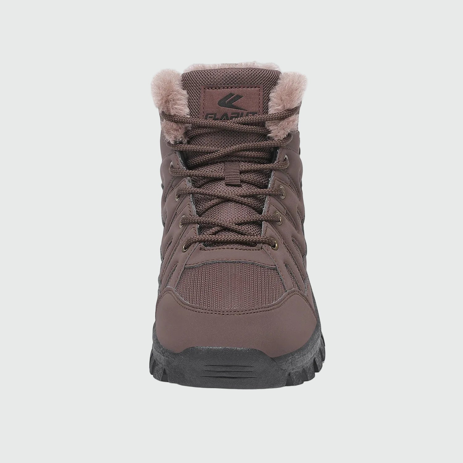 Dannto men‘s dark brown winter snow Boots shown from the front