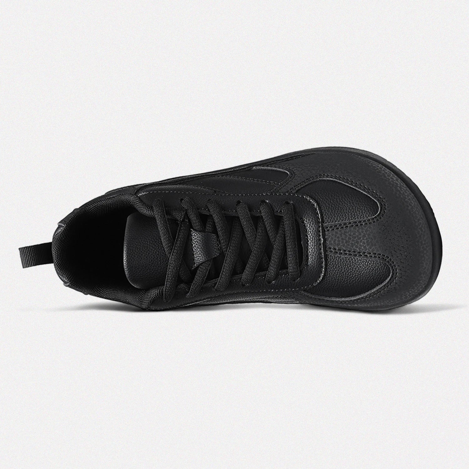 Dannto all black casual barefoot shoes shown from the top