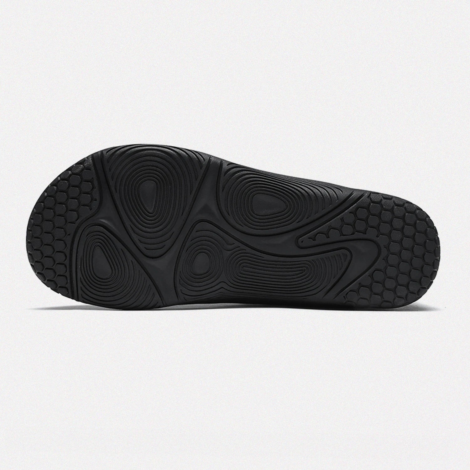 Dannto all black casual barefoot shoes shown from the bottom