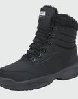 Dannto women‘s black winter snow Boots shown at a side angle