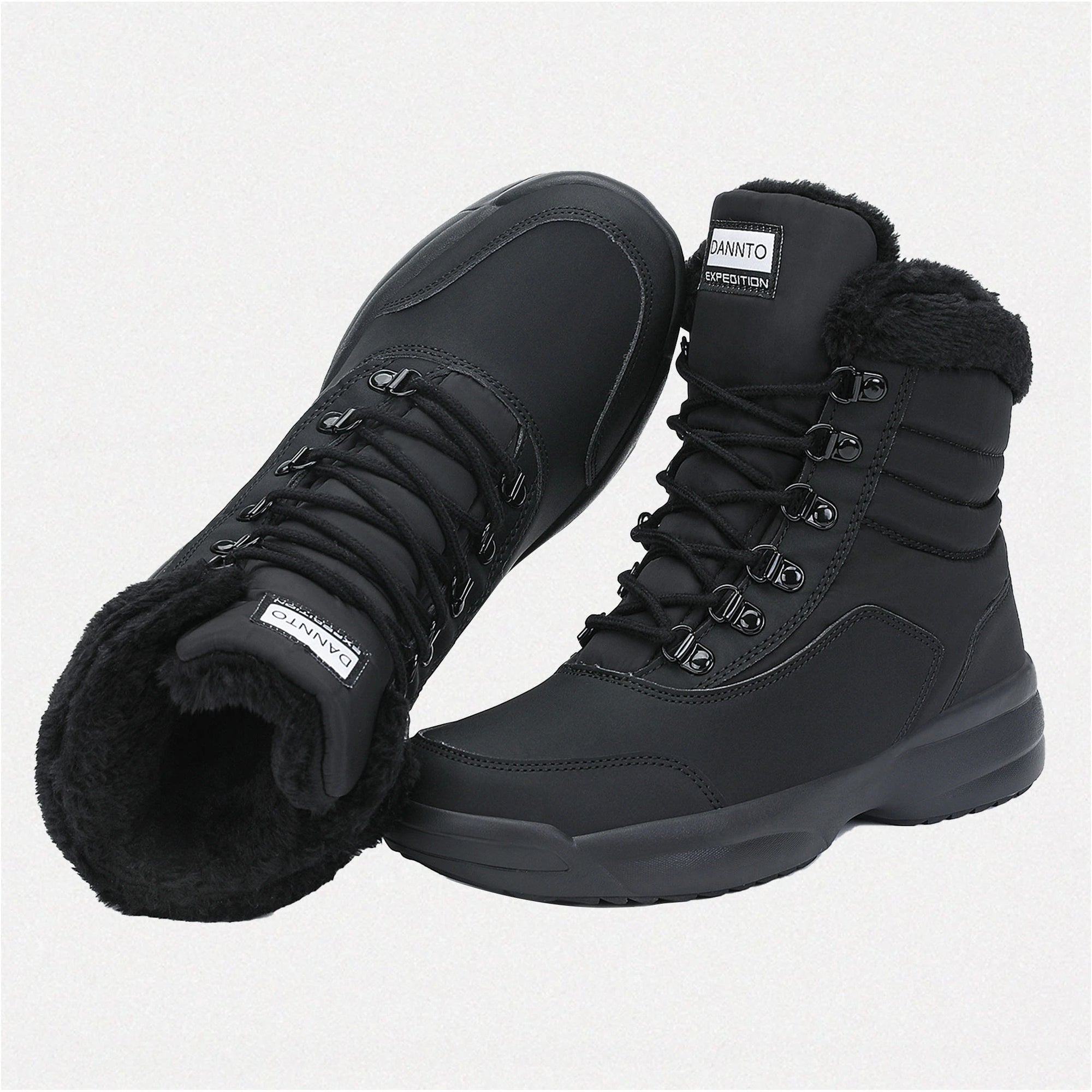 Dannto women‘s black winter snow Boots shown from the top