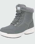 Dannto women‘s dark gray winter snow Boots shown at a side angle