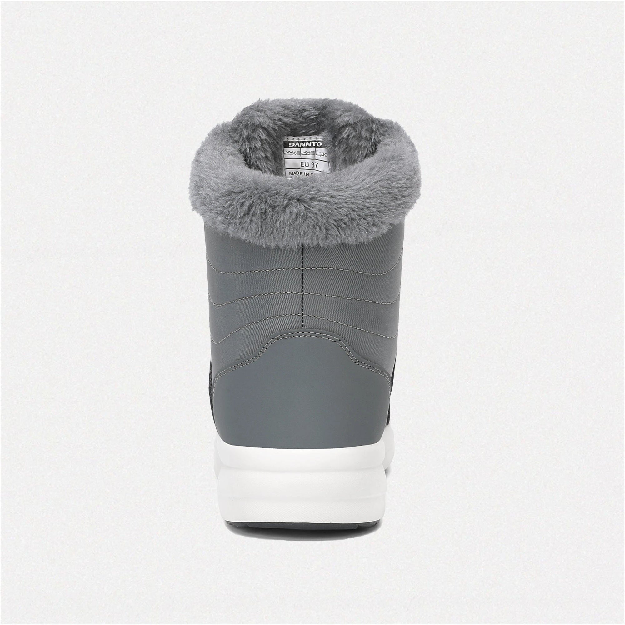 Dannto women‘s dark gray winter snow Boots shown from the back