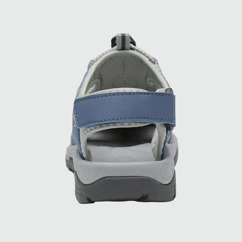 Dannto women's trailport H2 sandal blue shown from the back