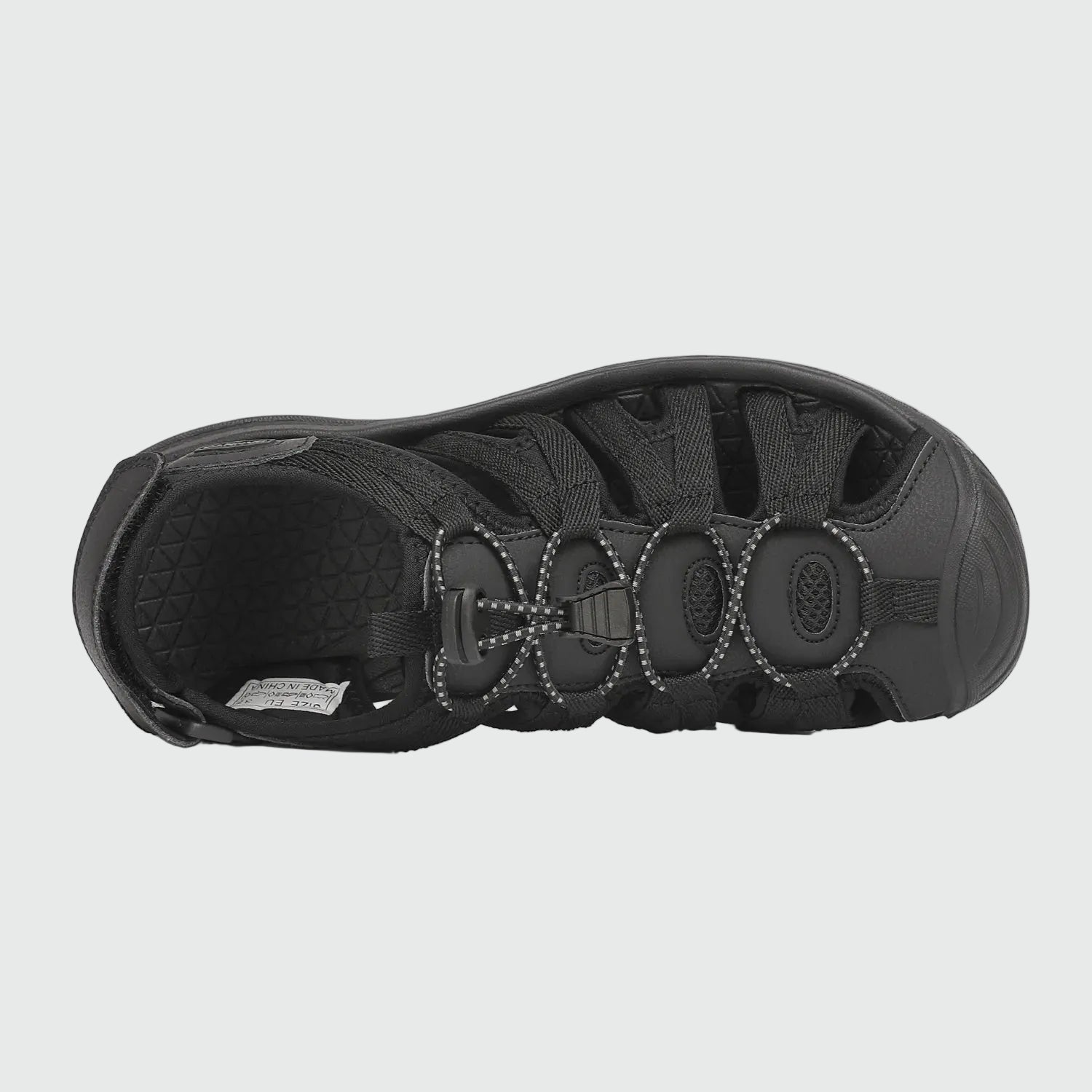 Sandali da trekking chiusi in punta da donna Dannto S2 neri mostrati dall'alto