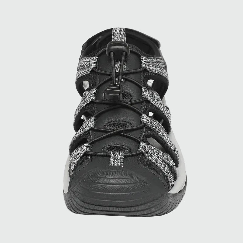 Sandali da trekking da donna Dannto S2 neri mostrati di fronte