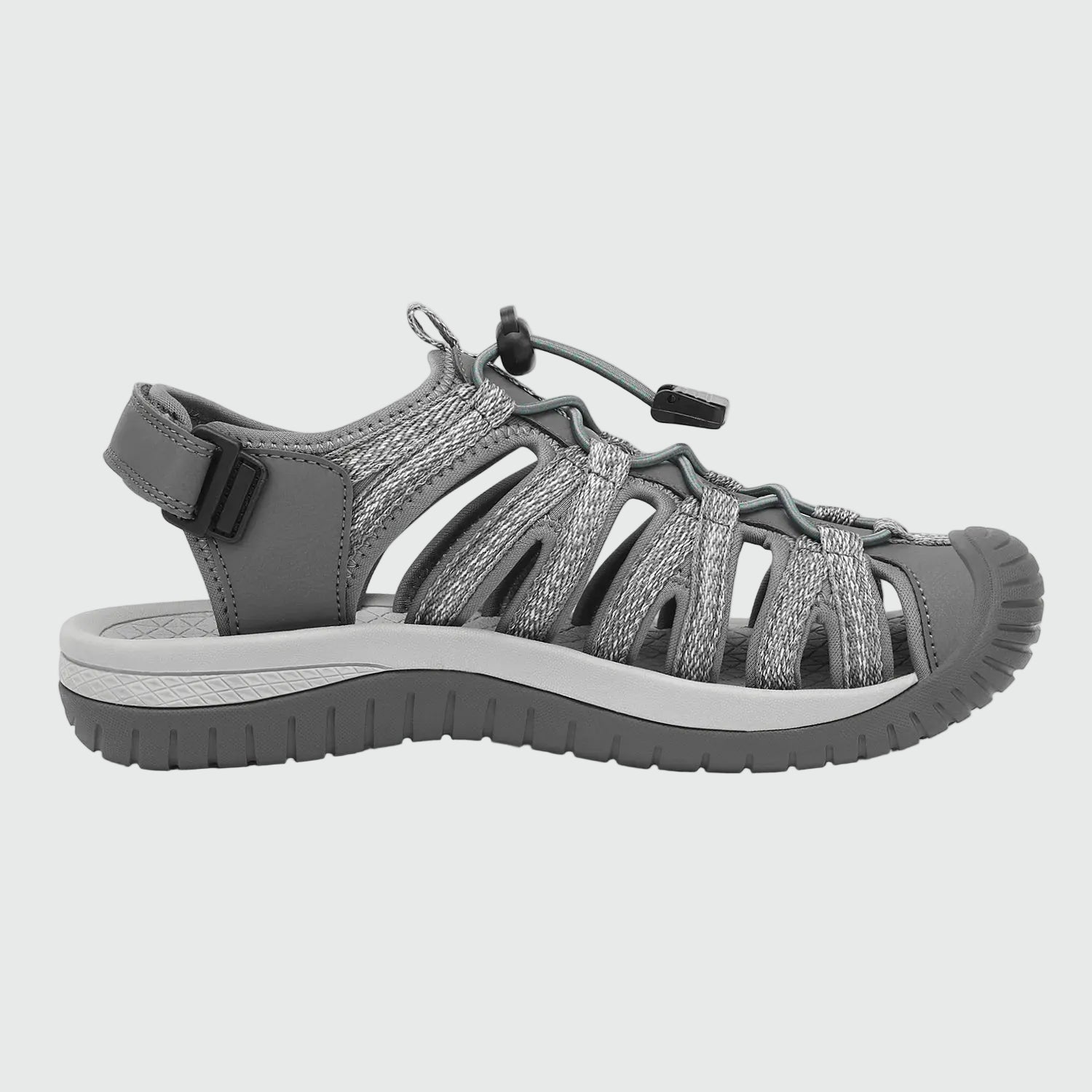 Dannto women's closed toe hiking sandals S2 gray shown from the side
