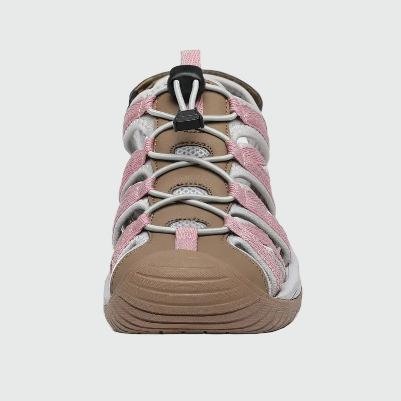 Dannto women's closed toe hiking sandals S2 khaki shown from the front