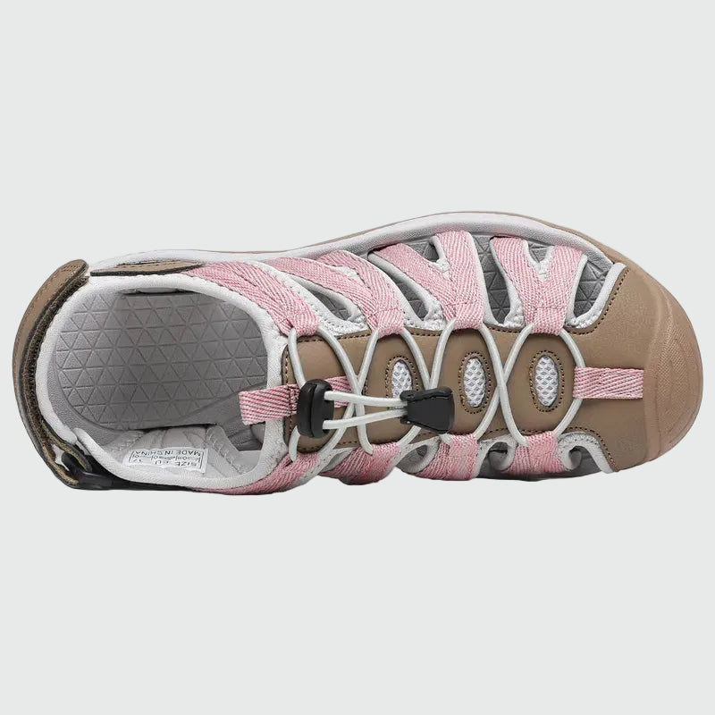 Dannto women's closed toe hiking sandals S2 khaki shown from the top