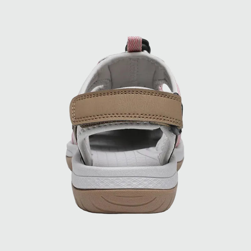 Dannto women's closed toe hiking sandals S2 khaki shown from the back