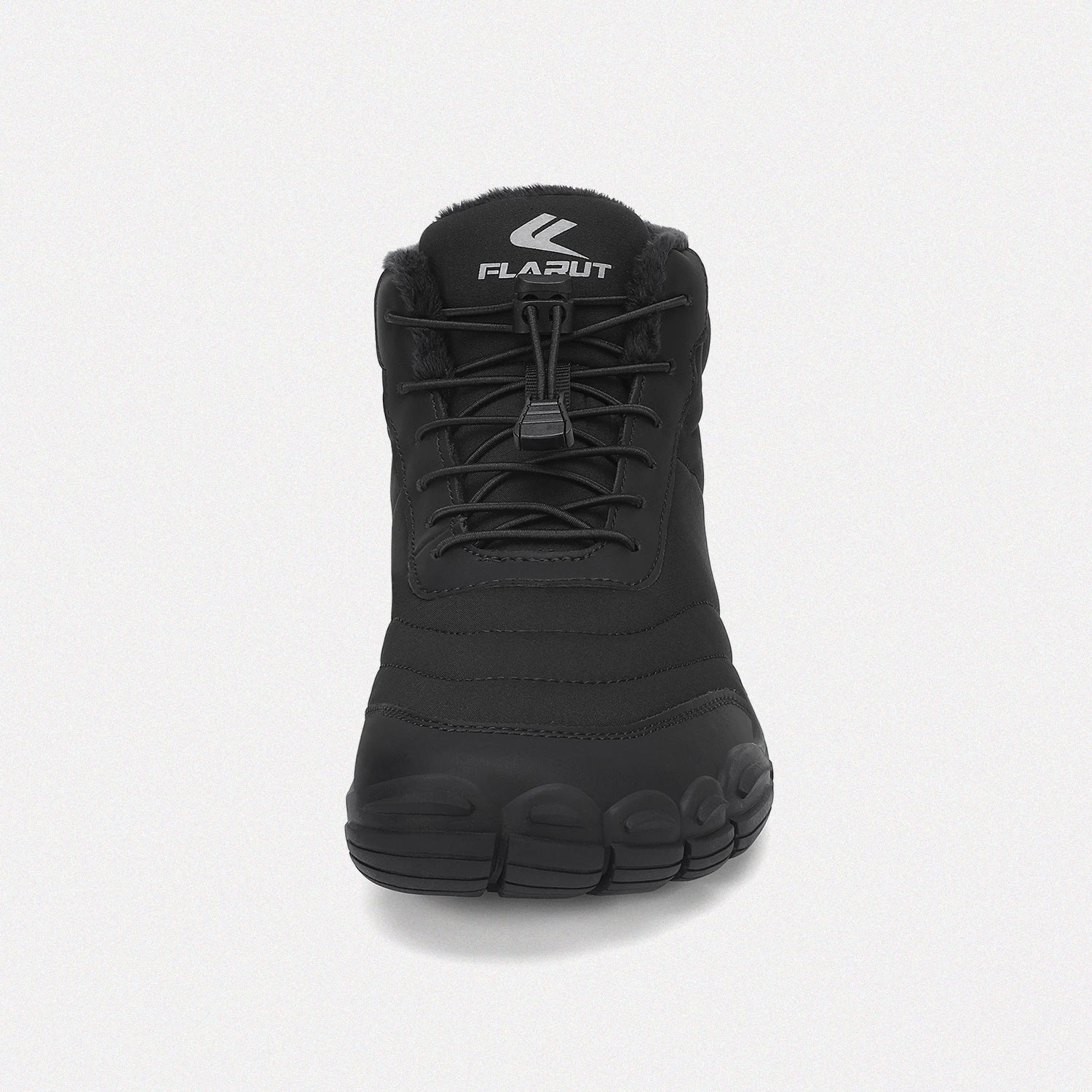 Dannto unisex‘s all black winter snow Boots shown from the front