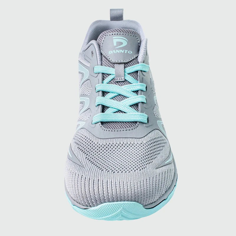 Gliss II - gray wide toe box barefoot shoes for women shown from the front