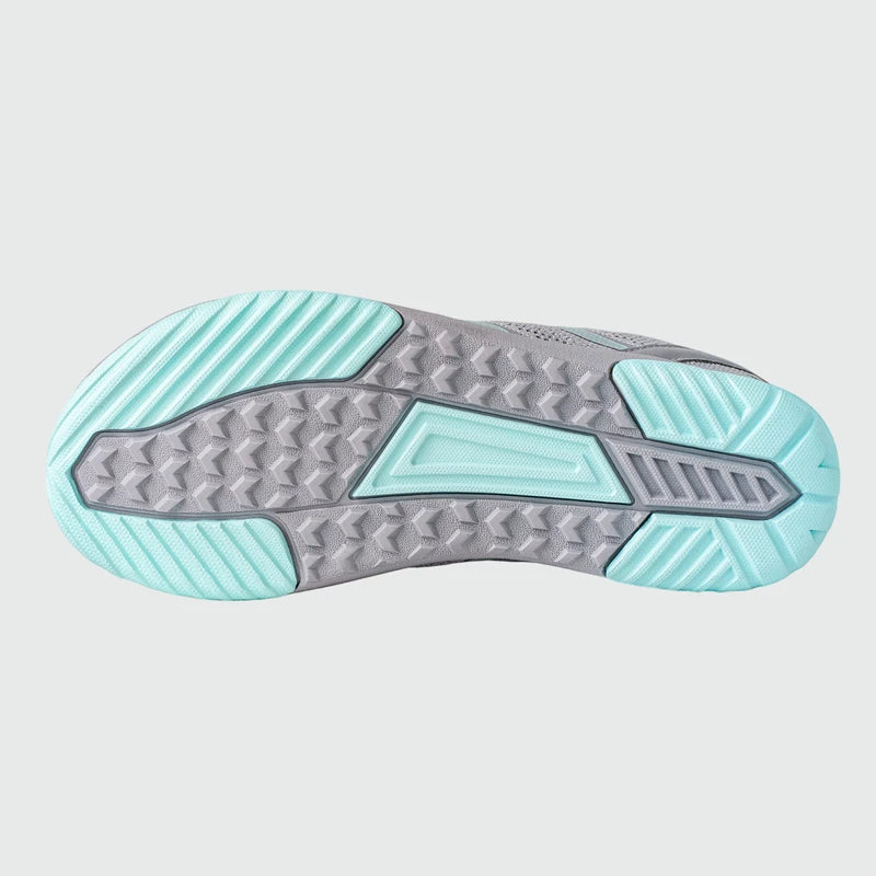 Gliss II - gray wide toe box barefoot shoes for women shown from the bottom