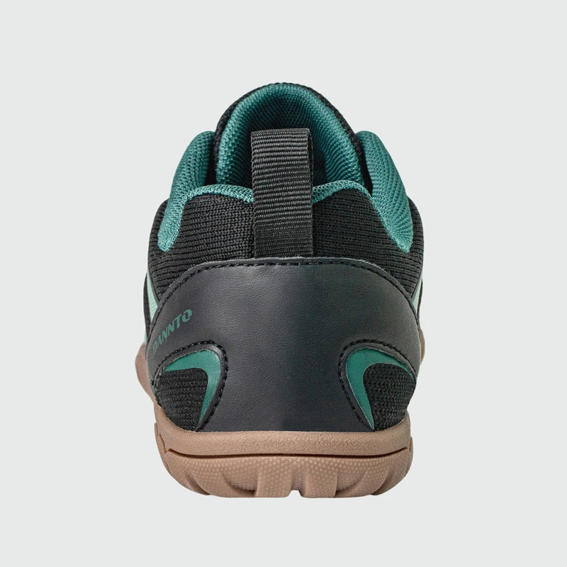 Gliss II - black wide toe box barefoot shoes for women shown from the back