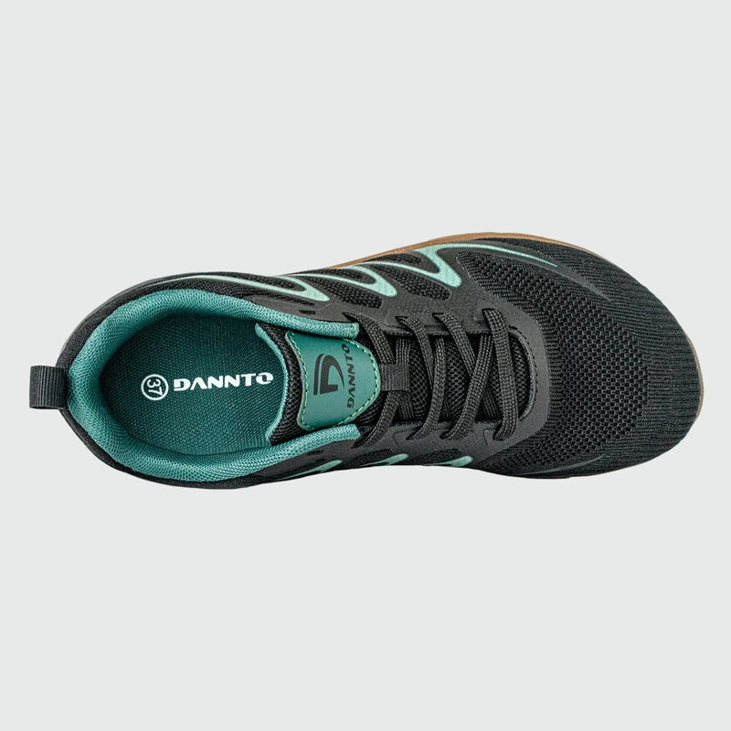 Gliss II - black wide toe box barefoot shoes for women shown from the top