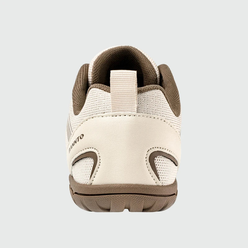 Gliss II - khaki wide toe box barefoot shoes for women shown from the back