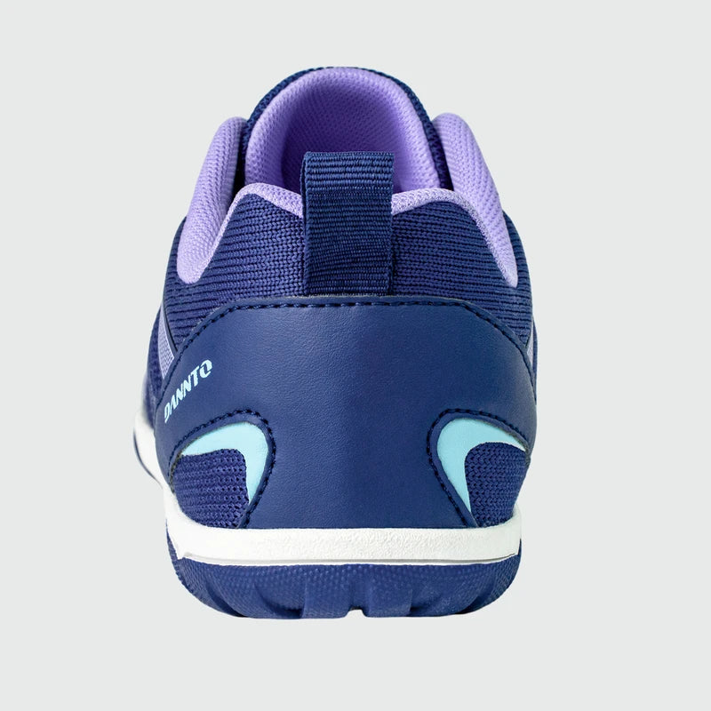 Gliss II - blue wide toe box barefoot shoes for women shown from the back