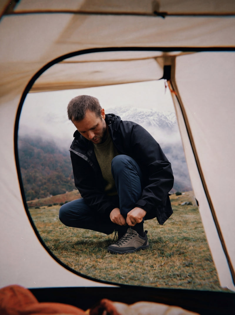 Stivali da neve invernali marroni da donna che camminano sotto la pioggia, stivali impermeabili per il freddo